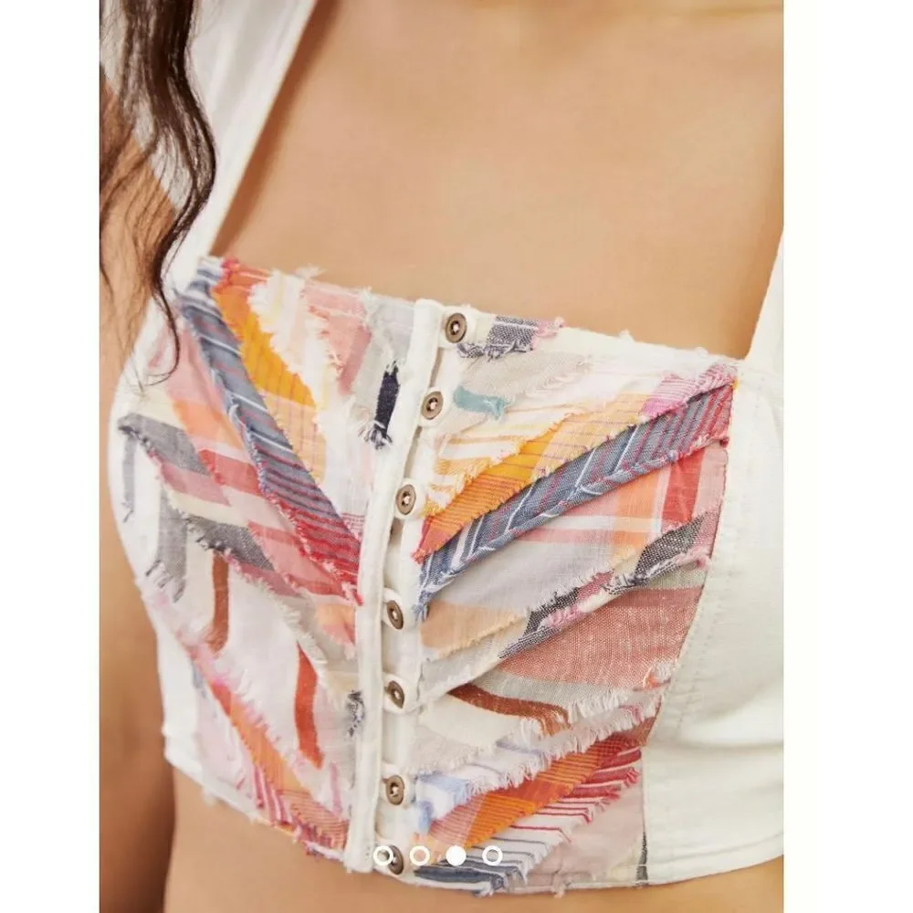 Anthropologie x Pilcro Striped Ruffle Cami Size L - Picture 2 of 8